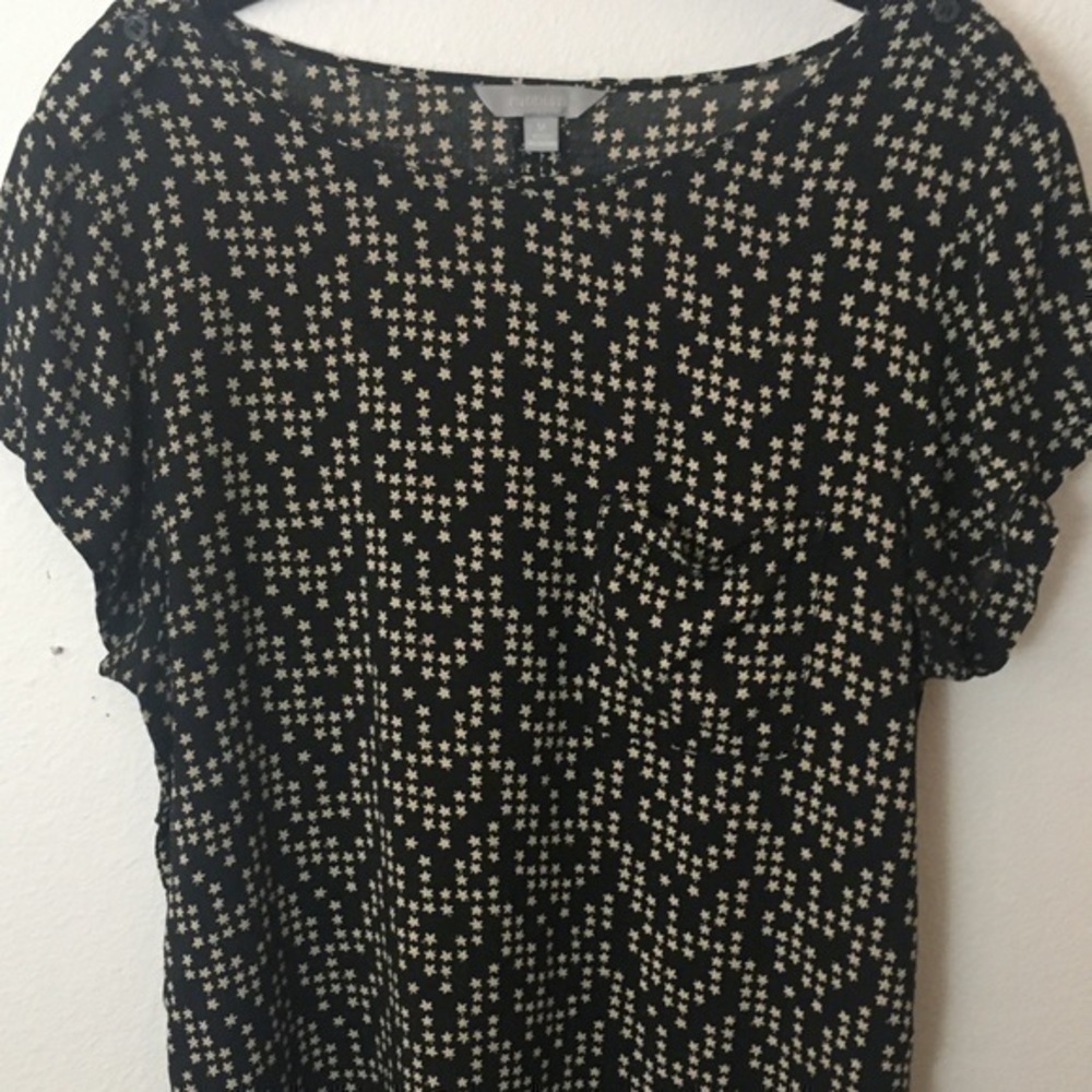 Rubbish black and cream print top